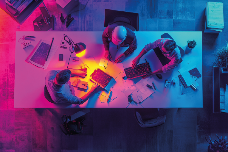 Team van Abe IT werkt samen aan een digitaal project